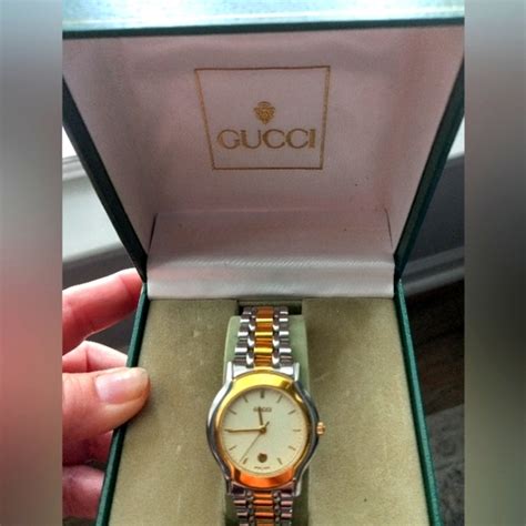 vintage two toned gucci women's watch